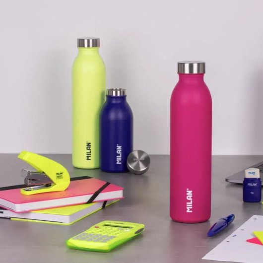 Milan Acid - Bottiglia termica riutilizzabile in acciaio inossidabile da 0,6 l. Rosa