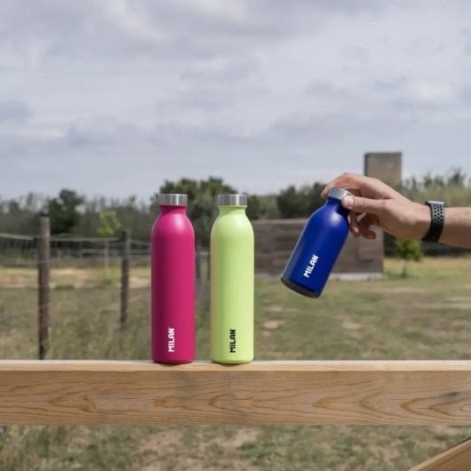 Milan Acid - Bottiglia termica riutilizzabile in acciaio inossidabile da 0,6 l. Rosa