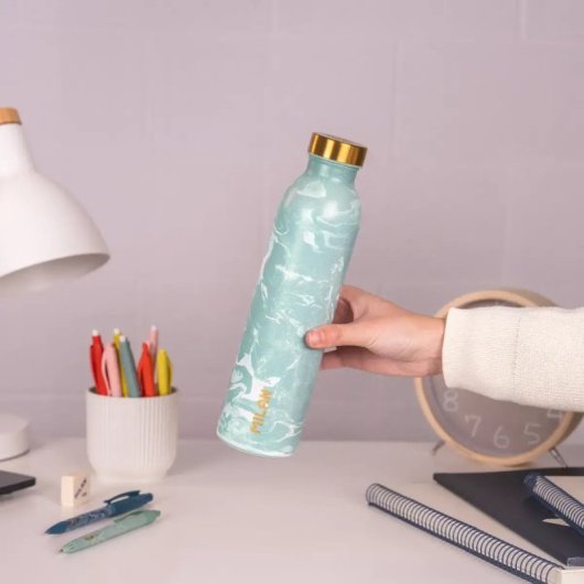 Milan Lava - Bottiglia termica riutilizzabile in acciaio inossidabile da 0,6 l. Verde