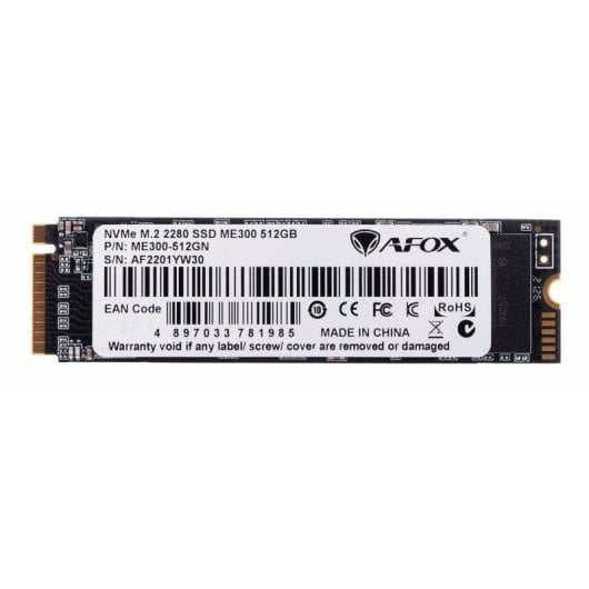 Disco Duro Afox ME300-512GN 512GB M.2 NVMe PCIe 2000MB/s Resistente