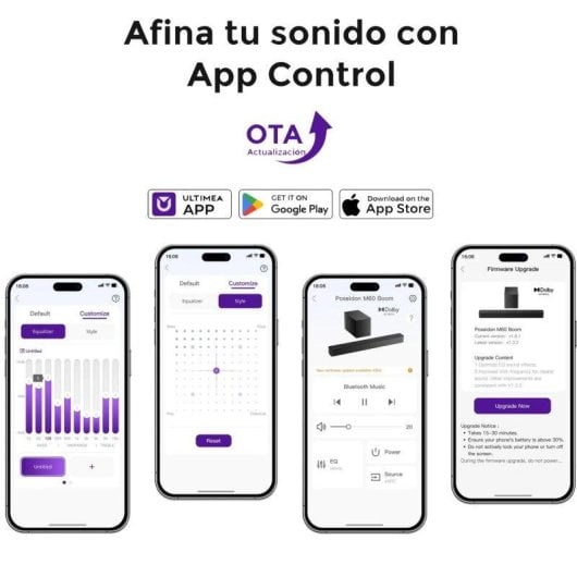 Soundbar Ultimea Poseidon M60 Boom Bluetooth HDMI 340W Dolby Atmos App-Steuerung