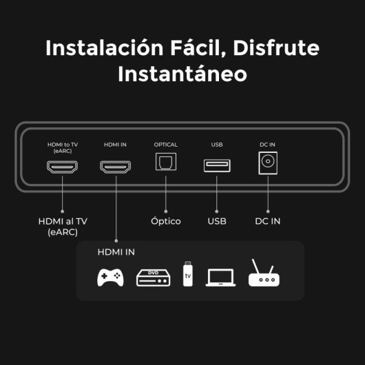 Ultimea Barra de Sonido 7.1.4ch Dolby Atmos, Skywave Series 840W Subwoofer 8" para TV