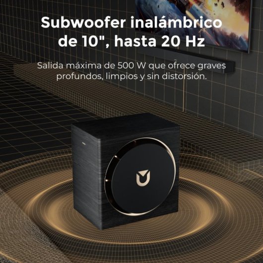 Ultimea Barra de Sonido 7.1.4ch Dolby Atmos, 980W Inalámbrico Subwoofer 10" eARC