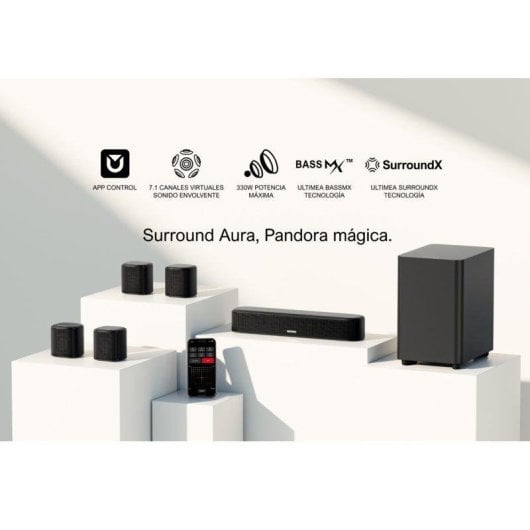 Barra de sonido Ultimea Aura A40 Bluetooth 7.1ch 200W con subwoofer y app