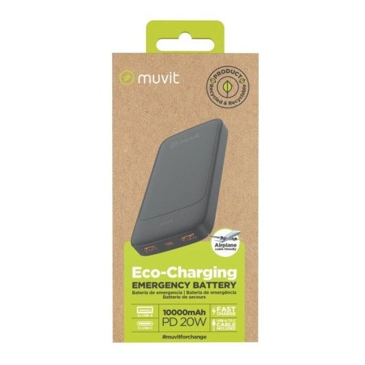 Power Bank Muvit NP57P 10000mAh 2 USB-A USB-C PD20W Nero