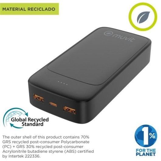 Power bank Muvit NP58P 20000mAh USB-C PD20W 2xUSB-A Nero