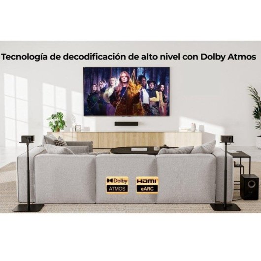 Barra di Suono Ultimea Poseidon D60 5.1 410W HDMI-eARC Bluetooth Dolby Atmos
