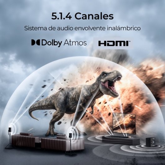 Ultimea Barra de Sonido 5.1.4ch Dolby Atmos Skywave Series con Subwoofer 8" y 2 Altavoces