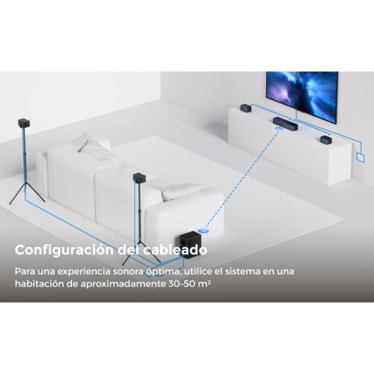 Soundbar Ultimea Poseidon D80 Boom 7.1 Bluetooth Dolby Atmos 500W HDMI Kabelloser Subwoofer