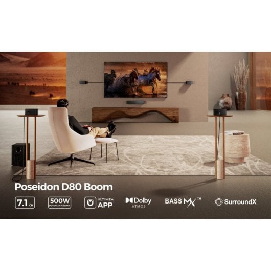 Soundbar Ultimea Poseidon D80 Boom 7.1 Bluetooth Dolby Atmos 500W HDMI Kabelloser Subwoofer