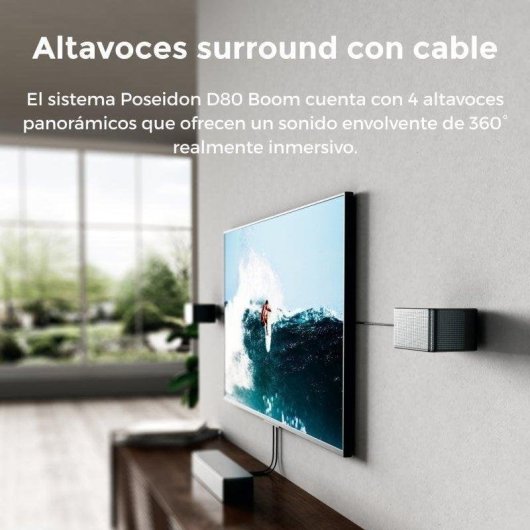 Barra Sonora Ultimea Poseidon D80 Boom Dolby Atmos 7.1 500W Bluetooth HDMI Subwoofer wireless