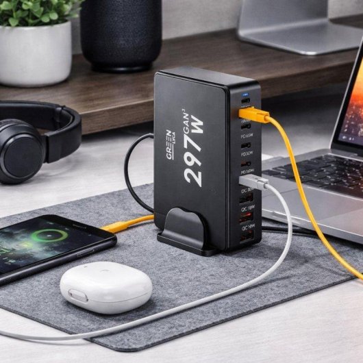 Estación de carga Karawan 8 puertos USB-C y USB-A base desmontable 297 W