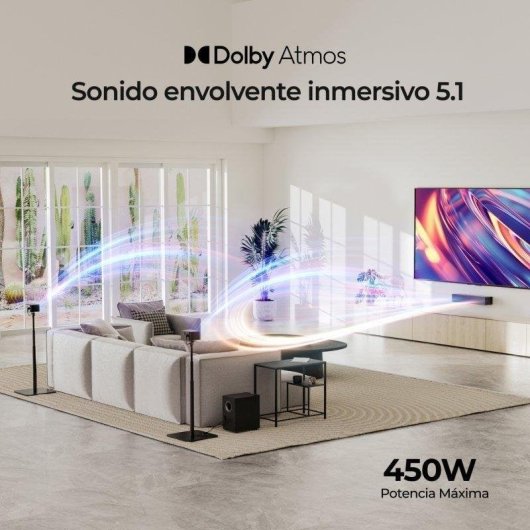 Barra de Som Ultimea Poseidon M4t 5.1 450W Bluetooth HDMI-eARC Dolby Atmos