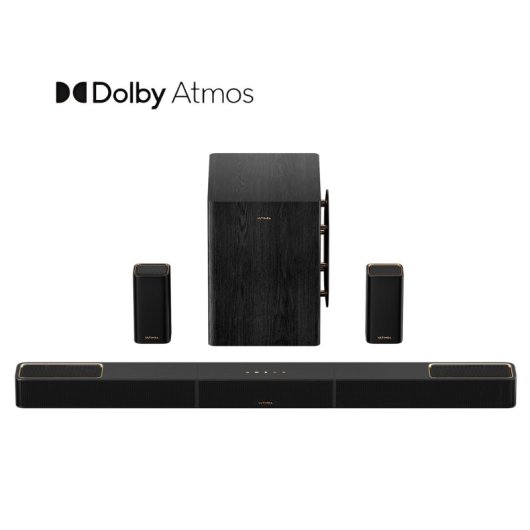 Ultimea Barra de Sonido 7.1.4ch Dolby Atmos, Skywave Series 840W Subwoofer 8" Inalámbrico