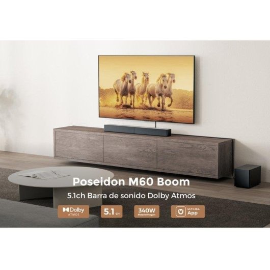 Barra de Som Ultimea Poseidon M60 Boom 5.1 340W Bluetooth HDMI Dolby Atmos