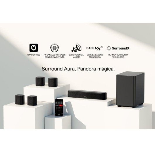 Soundbar Ultimea Aura A40 7.1 240W Bluetooth Subwoofer App Surround