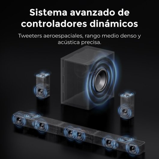 Ultimea Barra de Sonido 7.1.4ch Dolby Atmos, Skywave Series 840W Inalámbrico Subwoofer 8"