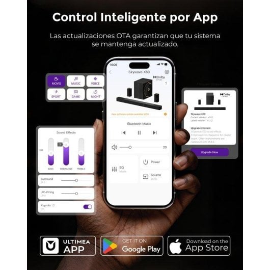 Barre de son Ultimea Skywave X60 sans fil HDMI eARC 840W Dolby Atmos Surround