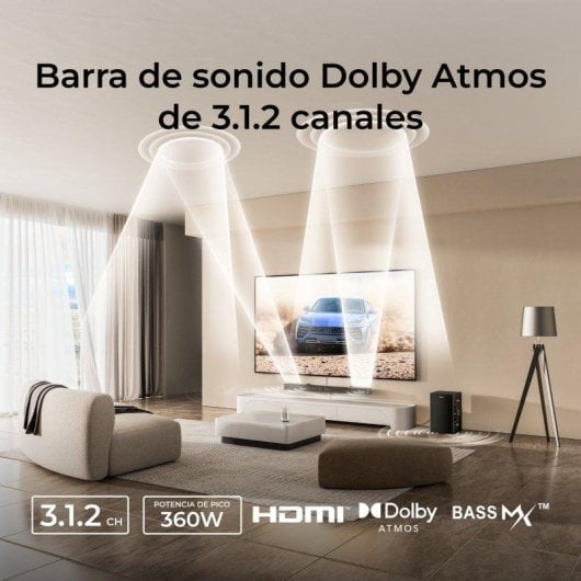 Barra de sonido Ultimea Skywave F30 HDMI eARC Bluetooth 3.1.2 Dolby Atmos Subwoofer 6,5" Control por app Graves potentes