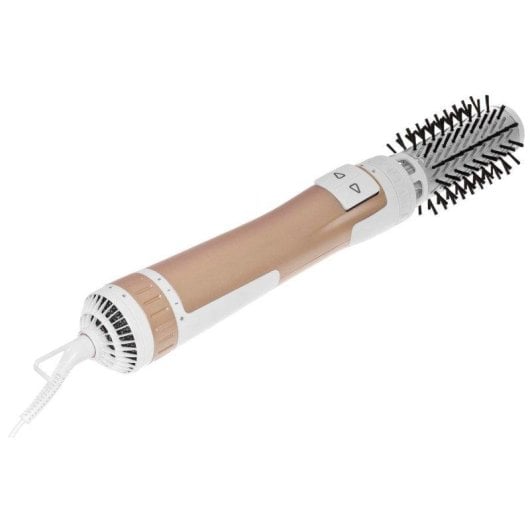 Sèche-cheveux Ionique Rowenta Brush Activ Compact CF9520 1000W 2 Températures 2 Vitesses Brosse Rotative Métallique Cuivre Blanc