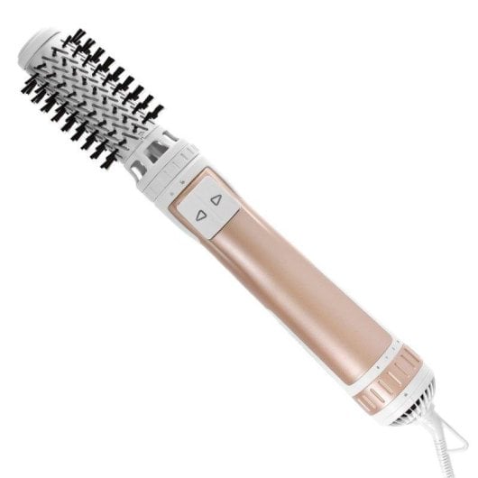 Sèche-cheveux Ionique Rowenta Brush Activ Compact CF9520 1000W 2 Températures 2 Vitesses Brosse Rotative Métallique Cuivre Blanc