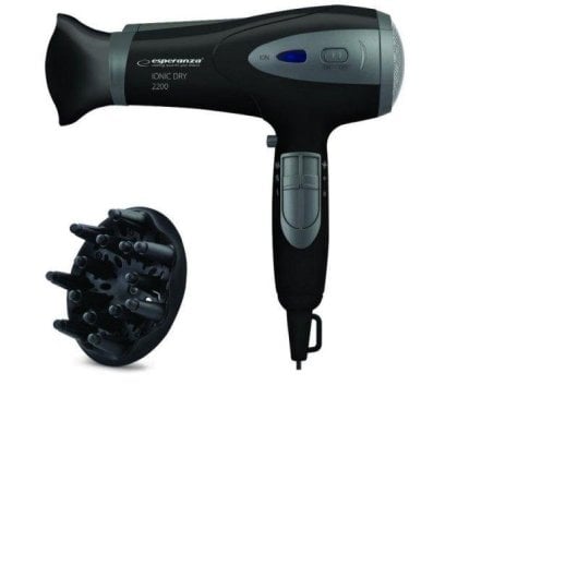 Sèche-cheveux avec Diffuseur Esperanza EBH005K 2200W 3 Températures Accessoires Noir