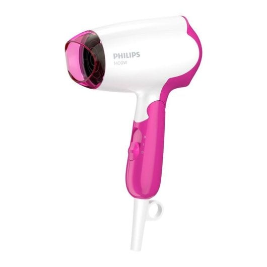 Sèche-cheveux de Voyage Pliable Philips BHD003/00 1400W 1 Température 2 Vitesses Compact Rose Blanc