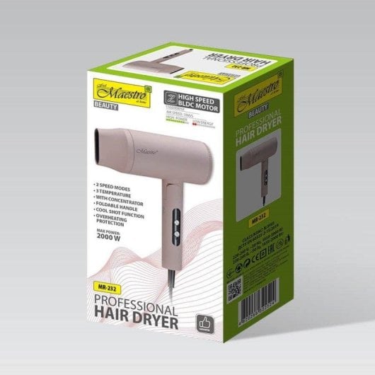 Phon Pieghevole Maestro MR-232 2000W 3 Temperature 2 Velocità Rosa