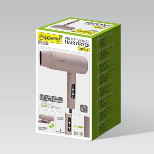 Phon Pieghevole Maestro MR-232 2000W 3 Temperature 2 Velocità Rosa