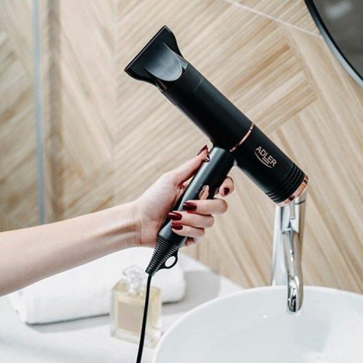 Phon Pieghevole Ionico Adler AD 2278 1400W 2 Temperature 2 Velocità Aria Fredda Nero