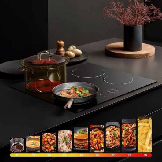 Plaque vitrocéramique Ciarra CDVER604 4 zones 6000W 59cm Touch Control 9 niveaux