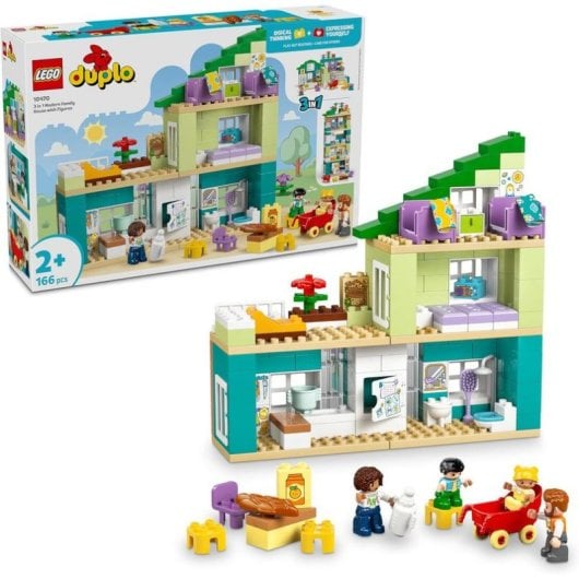 Set costruzioni LEGO Duplo 10470 Casa Familiare Moderna 3in1 con Figure e Accessori