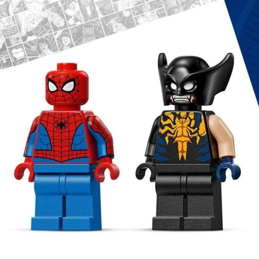 Set de construcción LEGO 76336 Marvel Coche de Spider-Man vs Lobezno Venomizado 134 piezas