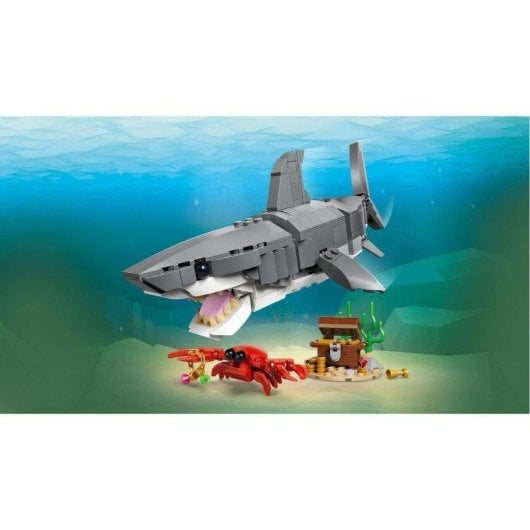 Conjunto LEGO Creator 31381 Feroz Tubarão 3em1 com Animais Marinhos Articulados