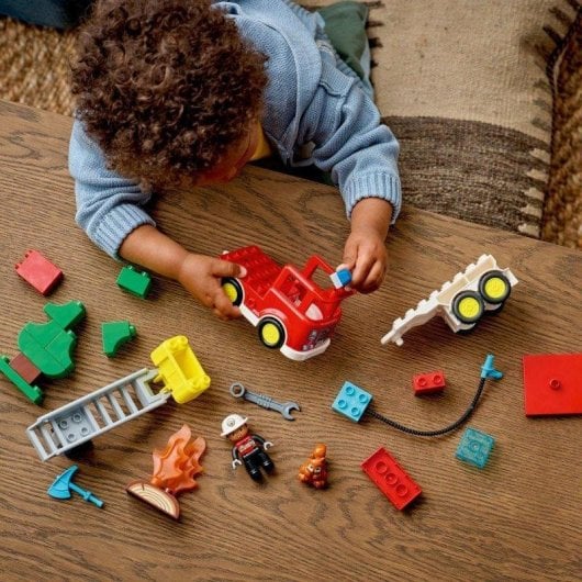 Jeu LEGO 10473 Camion de Pompiers DUPLO avec Lance et Figurines