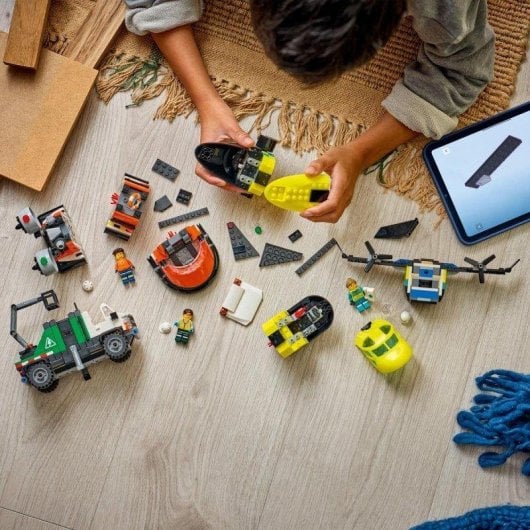 Set de construcción LEGO 60505 City Remix Avión Camión Técnico y Aerodeslizador modular