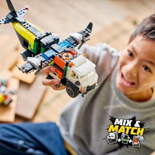 Set de construcción LEGO 60505 City Remix Avión Camión Técnico y Aerodeslizador modular