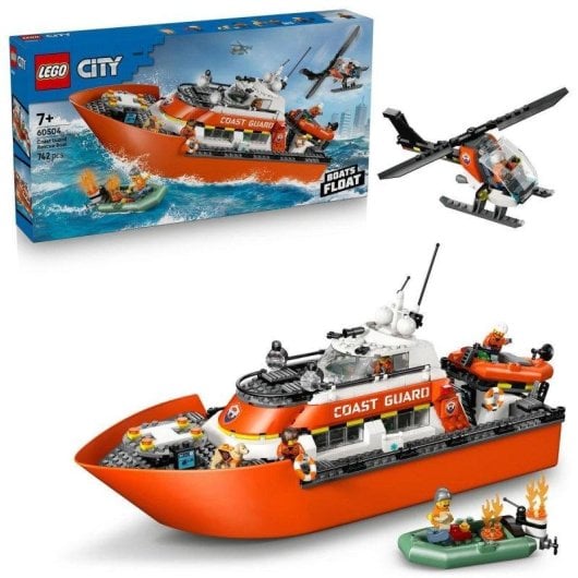 Set de construcción LEGO City 60504 Barco y Helicóptero de Rescate 742 piezas
