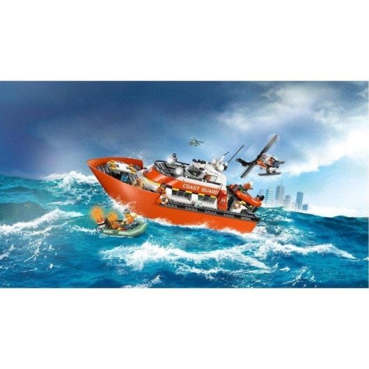 Set de construcción LEGO City 60504 Barco y Helicóptero de Rescate 742 piezas