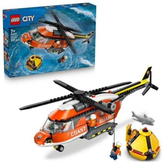 Set de construcción LEGO City 60503 Helicóptero de Guardacostas con cápsula de rescate