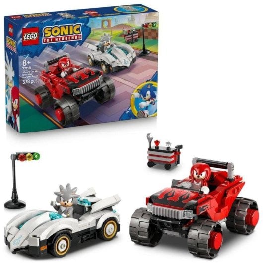 Set de construcción LEGO 77118 Sonic Coche Silver vs Monster Truck Knuckles 378 piezas