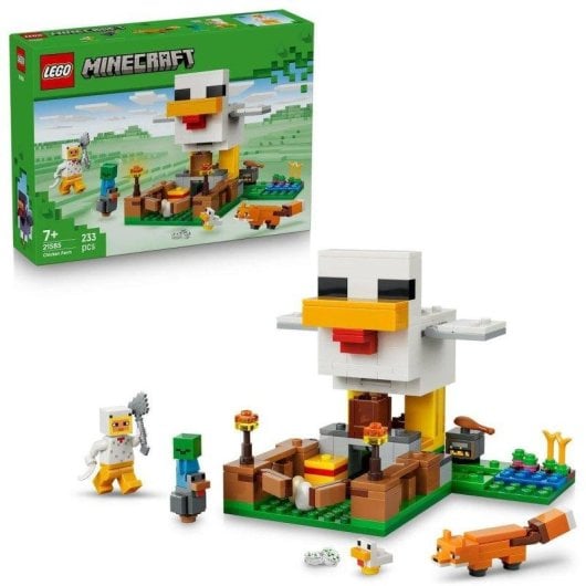 Set de construcción LEGO Minecraft 21585 La Granja de Gallinas con figuras y accesorios