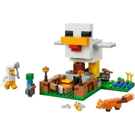 Set de construcción LEGO Minecraft 21585 La Granja de Gallinas con figuras y accesorios
