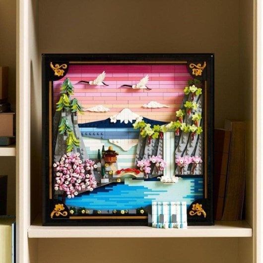Kunstset LEGO 31218 Japanische Landschaft Kirschblüten 3D Wanddeko Erwachsene