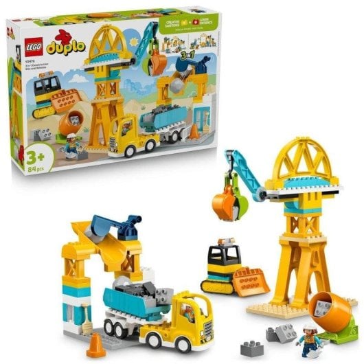 Set de construcción LEGO Duplo 10476 Obra y Vehículos 3 en 1 84 piezas