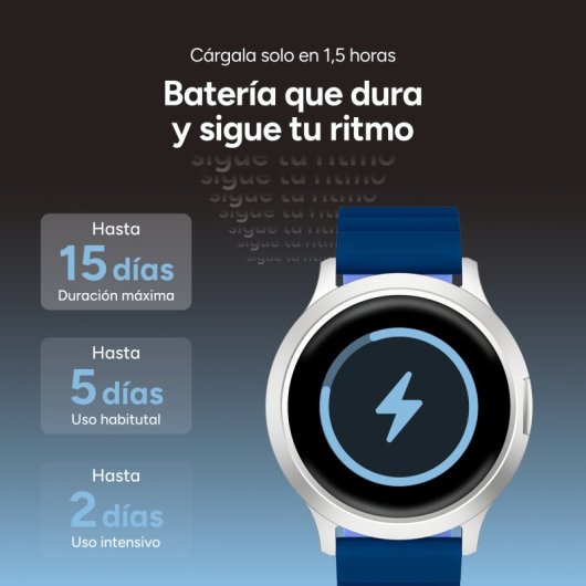 Ksix Core 3 Go Bluetooth 1,32" AMOLED Caixa Prateada Correa Magnética Azul IP67