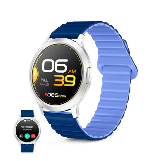 Ksix Core 3 Go Bluetooth 1,32" AMOLED Caixa Prateada Correa Magnética Azul IP67