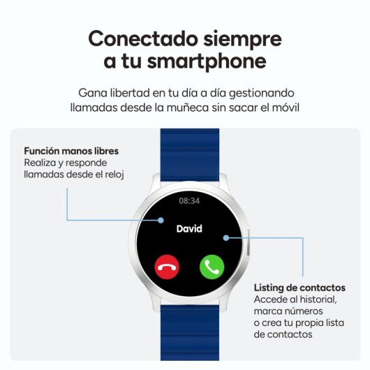 Ksix Core 3 Go Bluetooth 1,32" AMOLED Caixa Prateada Correa Magnética Azul IP67