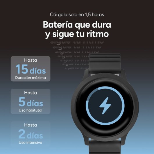 Ksix Core 3 Go Smartwatch AMOLED 1.32" Caja Aleación Zinc Negra, Correa Silicona Magnética Negro