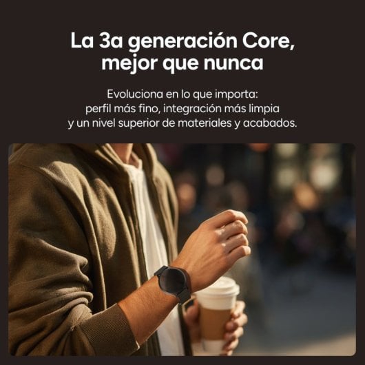 Ksix Core 3 Go Smartwatch AMOLED 1.32" Caja Aleación Zinc Negra, Correa Silicona Magnética Negro